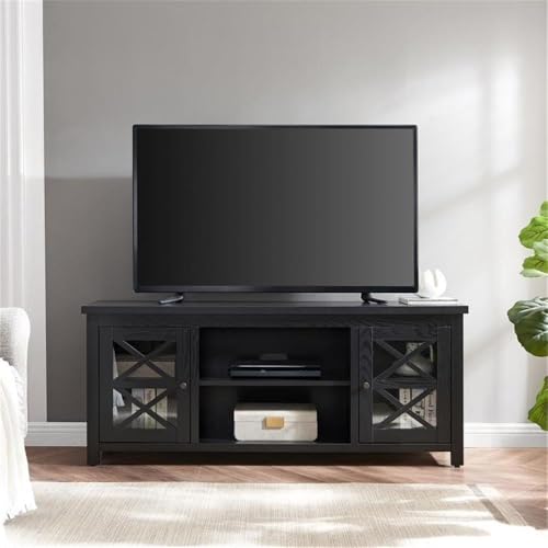Image of Colton Rectangular TV Stand for TV's up to 65 inch in Black Grain