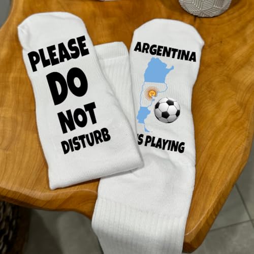 Argentina Soccer Socks – Do Not Disturb I’m Watching Football, Funny Game Day Gift for Men and Women4