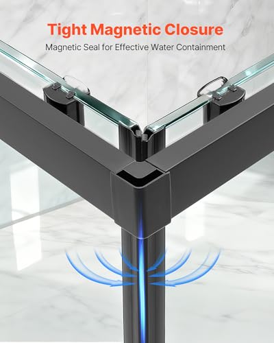Image of VEVOR Shower Enclosure, 35 in. D x 35 in. W x 72 in. H, Framed Corner Double Sliding Shower Door with 1 /4 in. Clear Tempered Glass, Shower Stall for Walk in Shower (Shower Base Not Included)
