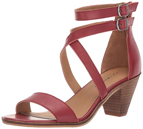 Lucky Brand Women's Ressia Ankle Strap Sandal, garnet, 6 M US