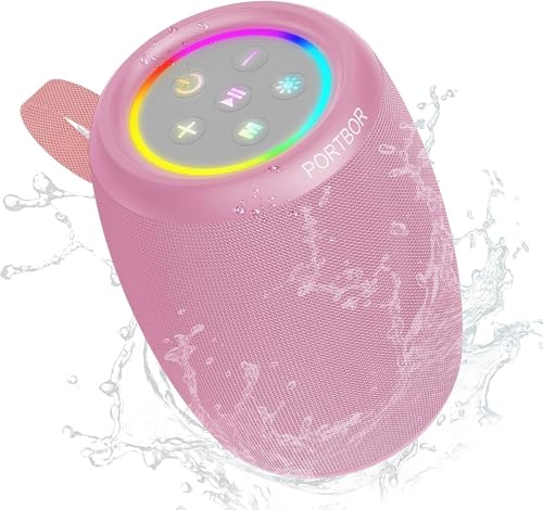 Portable Bluetooth Speaker with Lights, Powerful Stereo Loud...