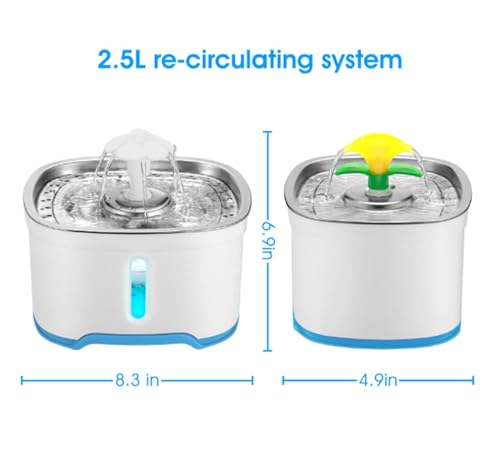 Fuente automática de agua para gatos y perros de acero inoxidable miniatura 7