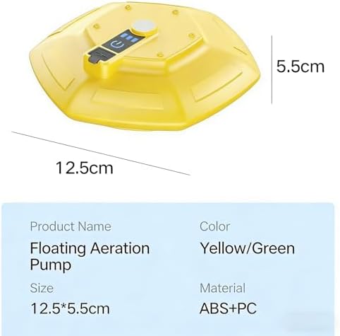IPX7 Floating & Rechargeable Bait Bucket Aerator, 3000MAH Rechargeable Portable Floating Aerator Livewell, for Fish Tank & Fishing Trips, Live Bait Transportation Pump (Yellow) — view 6