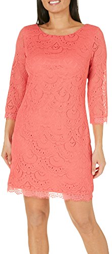 London Times Womens Lace Shift Dress 12 Coral | Desertcart BAHRAIN