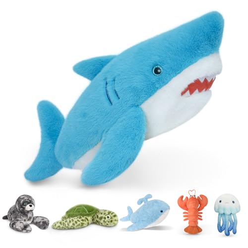 Image of Niuniu Daddy 23 inch 3.3 Pound Weighted Stuffed Animals Shark for Kids Adults, Large Shark Weighted Plush Toy, Cute Body Pillow for Calming, Ocean Series Sleeping Gift for Everyday Comfort