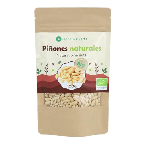 PLANETA HUERTO | Piñones Ecológicos 100 g – Piñones Naturales Ricas en Ácidos Grasos Insaturados, Proteínas, Vitaminas y Minerales, Ingrediente Versátil para Cocina Mediterránea
