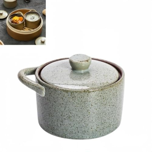 WhiteForest 蒸し碗 ちゃわんむし器 茶碗蒸し 器 茶碗蒸し 蒸し器 蓋付き おしゃれ 北欧風 スープカップ デザート茶碗蒸し フタ付き スープ茶碗 蓋付き 食器 うつわ 器 皿 お皿 陶器 旅館 和食器 飲食店 業務用 (3.5インチ*1個,ラ