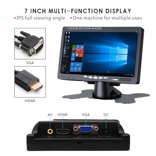 Image of 7 Inch Small LCD Monitor with AV VGA HD-MI Input for Pc Car Screen