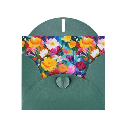 kastiong Impasto - Biglietto di auguri con stampa floreale, biglietto di anniversario, biglietto di compleanno, biglietto di ringraziamento, biglietti vuoti per familiari e amici, 2 pezzi