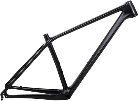 27.5er 29er Mountain Bike Frame Carbon Fiber Hardtail Bike Frame 15/17/19 QR 135mm Disc Brake Frame Routing Internal XC AM Color Matte Black, Size 29 * 15