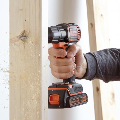 Black+Decker Autosense Akku-Bohrschrauber (Akkubohrer mit Autoselect-Technologie und LED-Arbeitslicht zum Bohren in Holz und Metall und zum… – Ansicht 2