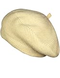Dahlia Women's Beret - Angora Wool Winter Hat, Fluffy Twist Pattern, Cream
