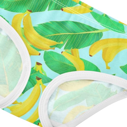 Joisal Toddlers Underwear Floral 2t Cotton Girl Panties Cute Animals Briefs Kids Undies Yellow Bananas Green Leaves Blue4