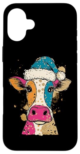 �J���t���ȋ��̃T���^�X�q�N���X�}�X�X�s���b�g�B �X�}�z�P�[�X iPhone 16 Plus �p