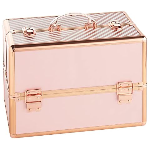Beautify Organizador de Maquillaje con Marco de Aluminio y Detalles de Color Rosa Cover