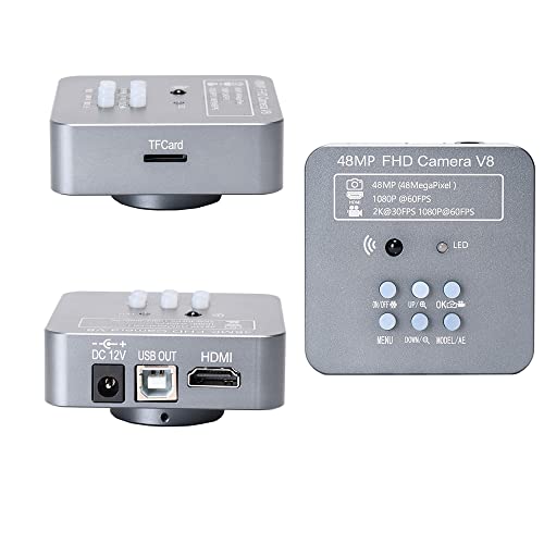 [48MP] Vabiooth Full HD 2K 1080P HDMI USB C-Mount Digital Microscope Camera with Software Calibration Compatible with WIN7/8/10 Mac System, C-Mount 25mm & 30mm 30.5mm Adapter