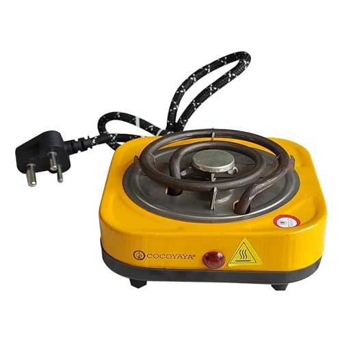 Image of COCOYAYA 500W Electric Single Burner Hot Plate - Compact Cooking Stove (Yellow)