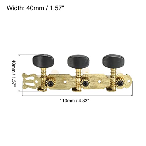 PATIKIL Acoustic Classical Guitar Machine Heads Tuning Keys Pegs String Tuners, Black Buttons, 1 Set, / - Image 2
