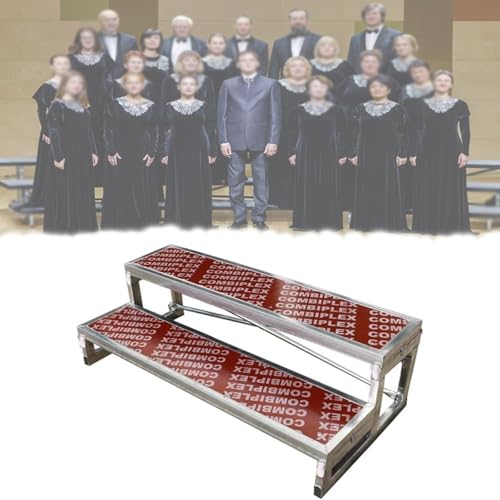 Sturdy Choir Risers Step, Heavy-Duty 1/2/3-Tier Platform, Tool-Free Assembly for Church School Stage Events Backyard Weddings Trade Show Booths(128x60x40cm (50.4x23.6x15.8 in))