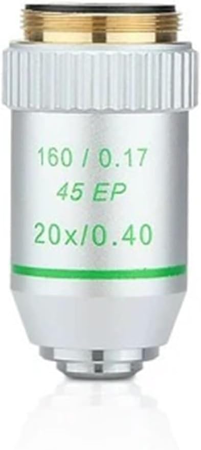 Microscope 4X/10X/20X/40X/60X/100X Semi Plan Achromatic Objectives Biological Microscope EP Lens RMS Thread 160/0.17 195mm(20X)