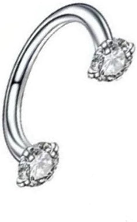 1/5Pcs Set Horseshoe Cubic Zirconia Nose Ring Horse Shoe Hoop Ring Septum Rings for Women Men U Shaped Half Tragus Earring Hoops Helix Piercing Jewelry Crystal