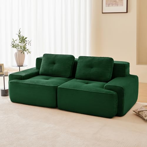 Image of Corduroy Modular Sectional Sofa, Oversized Cloud Couches for Living Room