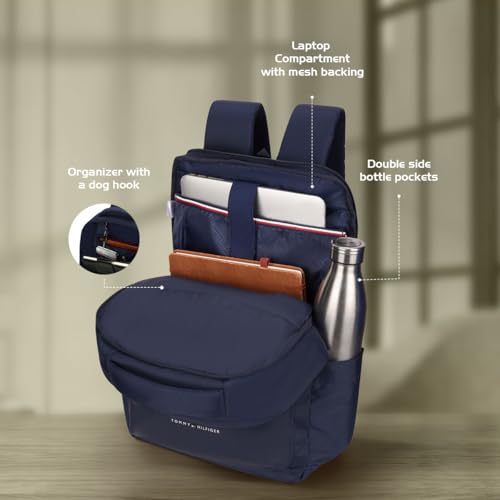 Image of Tommy Hilfiger Unisex Laptop Backpack Altus Plus | 19L - Water-Resistant & Stylish for Daily Use & Travel