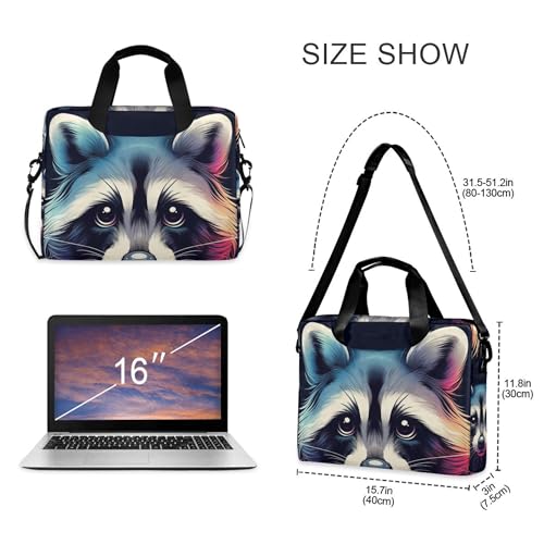 Maletín ALAZA para laptop con estampado de mapache, 13-15.6 pulg miniatura 4