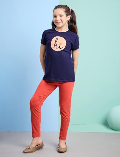 Image of Amazon Brand - Symbol Girl's Cotton Jersey Stretchable Leggings | Ankle Length | Aged 2-14 Years