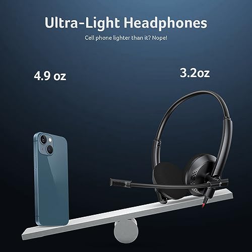 Nubwo Hw03 Usb Headset With Microphone For Pc With In-Line Control,Wired Headphones With Mic For Mac,Laptop,Smartphone,Business & Students Essentials #TOP5