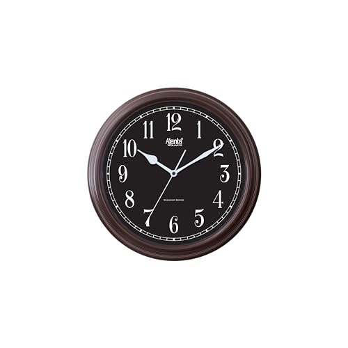 Image of Ajanta 4067 Wall Clock (12.2 Inch / 310mm) - Silent Sweep Non-Ticking Movement - Elegant Brown Home Decor Clock for Living Room, Office, Study
