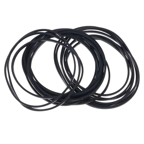 HAISENG Set mit 20 quadratischen 2 mm kleinen Gummiriemen, schwarz, Kassettenband-Antriebsriemen, sortierter Riemenrekorder-Adapter, Display-Regal, Ständer, Schreibtisch, Schallplatten-Sammelregal