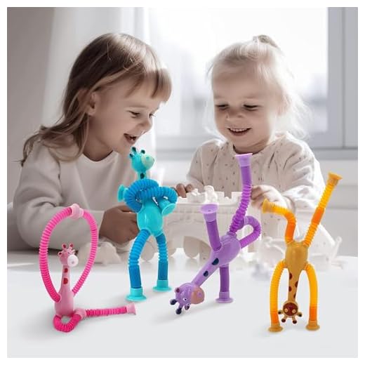1 Pc Brinquedo Infantil Divertido Colorido Girafa Pop It Estica Puxa Com Led e Ventosa… (Amarelo)