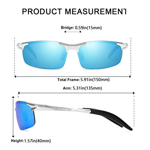 Image of Mens Sports Polarized Sunglasses Driving Metal Frame UV Protection Sunglasses For Men 8177