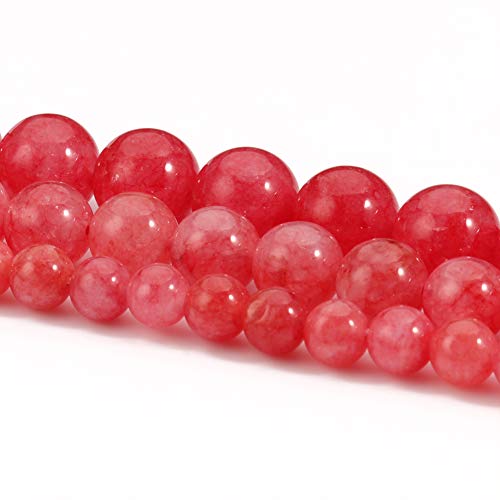 Polised Pink Red Chalcedony Gemstone 6Mm Round Loose Beads Natural Stone Beads For Jewelry Making #TOP2