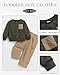 Renotemy Boys Clothes Size 5 6 Fall Winter Toddler Outfits Boy Sweatsuit 2PC Warm Green Knit Pullover Sweatshirts Camel Cargo Pants Set Fashion Sweater Clothes Kids Clothing for Boy 5T 6T