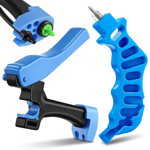 Feekoon Drip Irrigation Hole Punch Tool Set with Adapter, 2-in-1 Insertion Tool for Drippers and 1/4 Inch Fittings, for 16/20mm PE Tubing