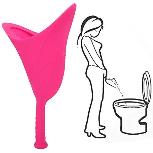 Embudo de Orinal para Mujer, Dispositivo de Micción Femenina Orinal Femenino de Color Rosa Embudo de Orina Reutilizable Orinal Portátil para Mujer Urinario de Silicona (Rosado)
