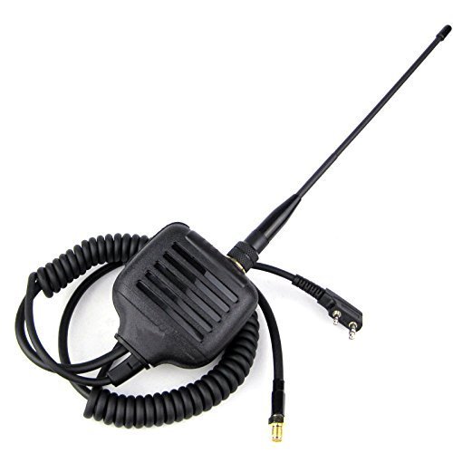 BEESCLOVER UHF VHF Two Way Radio Speaker Microphone with SMA Connector
