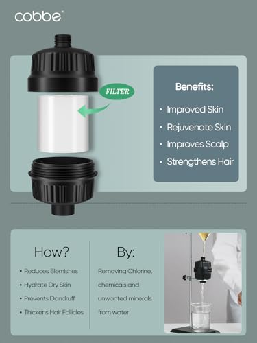 Cobbe HD HEAVY DUTY High Output Shower Filter – 99% REMOVAL Shower Head Filter for Hard Water, Heavy Metals, Chlorine and Harmful Substance, Improve your skin and hair - Black - Thumbnail 5