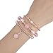 Wolait Compatible for iWatch Bracelet, Luxury Faux Pearl Elastic Stretch Bracelet for Series 3, Series 2, Series 1,38mmPink