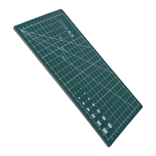 Tappetino da taglio impermeabile su entrambi i lati con spessore di 3 mm, bilance stampate su entrambi i lati per taglio di precisione, adatto per cucito, intaglio e usi modello (A5 verde)