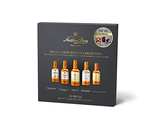 Anthon Berg 10-Piece Single Malts Scotch Collection Assorted Chocolates Set