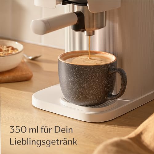 Cosumy Kaffeetassen 4er Set aus Keramik 350ml – Dickwandiges Steingut - Kaffeebecher Handgefertigte Reaktive Glasur - Hält Lange Warm - Gelb – Bild 4