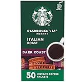 Starbucks VIA Instant Italian Roast Dark Roast Coffee, 50 Count (Pack of 1)