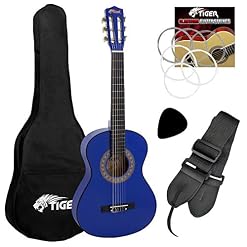 Tiger CLG4-BL Guitare Classique 3/4 Bleue - Les Beatles, Paul McCartney, John Lennon, RIngo Starr, George Harrison