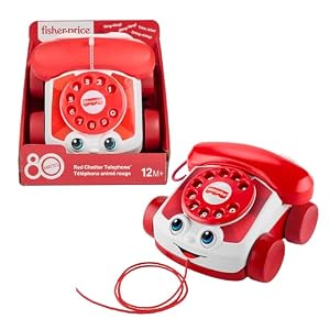 Téléphone à Tirer Animé Rouge Fisher-Price Édition 80e Anniversaire Mattel