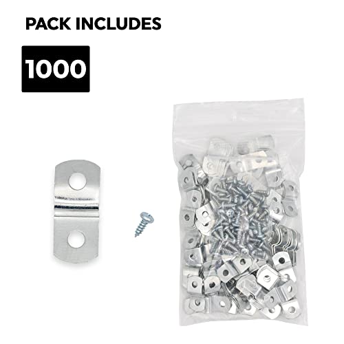 Image of 1 /4 inch offset mounting canvas Z clips for picture framing -- #6 x 3 /8 inch pan-head screws included -- 1000 bulk pack!