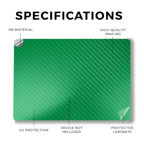 Image of Carbon Fiber Laptop Skin Compatible with Surface Laptop 7 15 inch (2024) - Solid Green - Premium 3M Vinyl Protective Wrap Decal Cover - Easy to Apply | Crafted in The USA by MightySkins