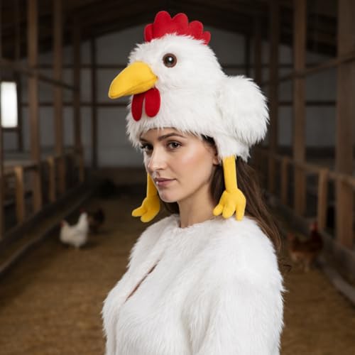 image for Vaulted Skulls & Co Chicken Hat | Funny Chicken Head Hat | Chicken